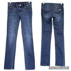 WHBM Slim Jeans Medium Dark Wash Mid Rise Soft Denim Women’s Size 00R 5 Pockets